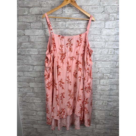 Torrid Babydoll Dress 4 4X Pink Wash Challis Skater Whimsy Daisy Floral Pockets - Picture 4 of 13